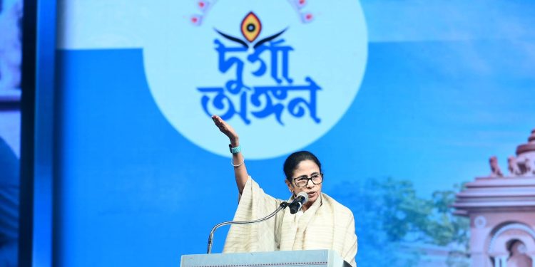 নিউটাউনে ‘দুর্গা অঙ্গন’-এর ভিত্তিপ্রস্তর স্থাপন