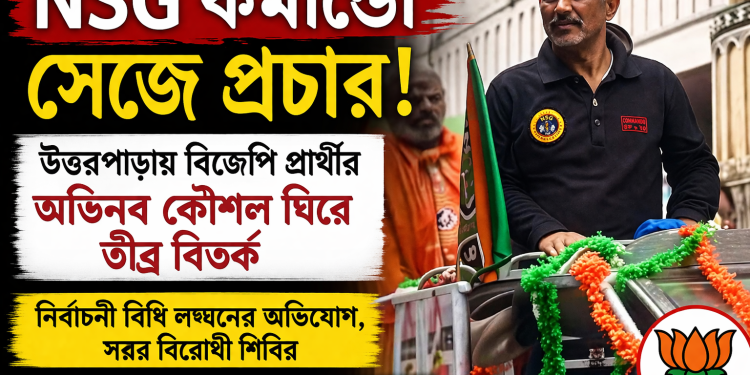 NSG কমান্ডো সেজে প্রচার! উত্তরপাড়ায় বিজেপি প্রার্থীর অভিনব কৌশল ঘিরে তীব্র বিতর্ক