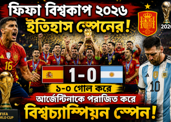 ফিফা বিশ্বকাপ ২০২৬-এ ইতিহাস স্পেনের! আর্জেন্টিনাকে ১-০ গোলে হারিয়ে বিশ্বচ্যাম্পিয়ন ‘স্পেন’
