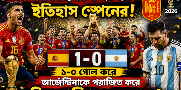 ফিফা বিশ্বকাপ ২০২৬-এ ইতিহাস স্পেনের! আর্জেন্টিনাকে ১-০ গোলে হারিয়ে বিশ্বচ্যাম্পিয়ন ‘স্পেন’