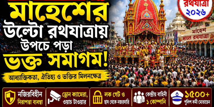 ৬৩০ বছরের ঐতিহ্যের মাহেশের উল্টো রথে জনসমুদ্র, নজিরবিহীন নিরাপত্তায় সম্পন্ন উৎসব